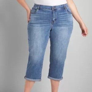 New Lane Bryant Sz 22 Signature Fit Boyfriend Capris Mid Rise